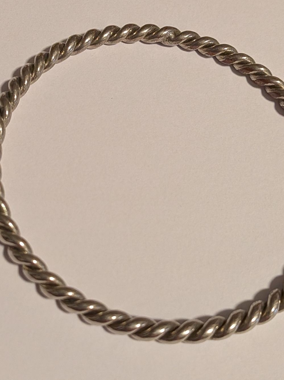 Classic Twisted‎ Silver Bangle Bracelet - Silver